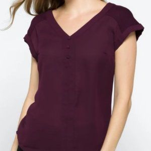 FORTUNE + IVY Helina Mixed Material Blouse